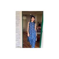 Anni Designer Women' Rayon Viscose Printed ALine Kurta With Pant (Aashvi Blue Blue XLarge) XL mėlyna