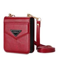 Odinis įstrižas dėklas Samsung Galaxy Z Flip 6 5 4 5G Flip4 Flip3, su geometrine kortelių angomis, atsparus smūgiams galinis dangtelis, dirželis For Galaxy Z Flip 6&Case & Strap raudona