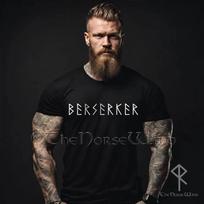Berserker Viking T Shirt Norse Mythology Valhalla The Wind Vintage Streetwear Stylish Unisex Fashion Versatile Stretched S black