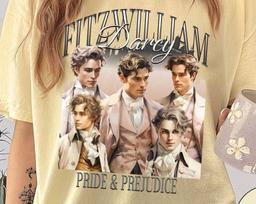 Jane Austen Retro TShirt Darcy Fitzwilliam Pride And Prejudice Historical Romance Lover Gift For Her Birthday Christmas Bookish Gift For Her 110 black