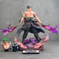 28cm Anime One Piece Roronoa Zoro Modelis Manga One Piece Veiksmo figūrėlė su dviem galvomis Figūrėlė Kolekcinis daiktas GK Statulėlė black