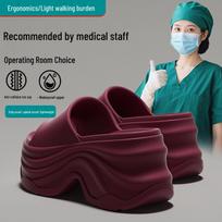 Women's 2026 Thick-Soled Non-Slip Odor-Resistant EVA Sandals for Operating Room and Outdoor Use - Height-Increasing Medical Slippers. 35 black