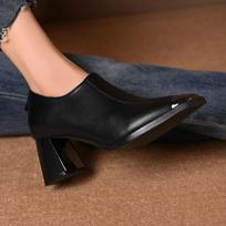 New French Style Square Head High Heels Women Spring Comfortable Elegant Soft Soled Heels Deep Mouth Casual Single Shoes 35 brown