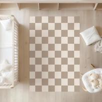 Checkered Rug Modern Geometric Area Rug Trendy Minimalist Checkerboard Rug for Living Room Bedroom Entryway Carpets 80X120CM