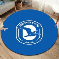 Brighton & Hove Albion Round Area Rug,Carpet Rug for Living Room Bedroom Sofa Playroom Decor,Non-slip Floor Mat 100cmx100cm