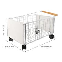 Mobile Book Cart Classroom Metal Rolling Library Basket Trolley 15x9.5x8.3 Office Book Storage Organizer with Telescoping Handle balta