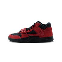 Travis Scott x Jordan Jumpman Jack Cushioning Slip Resistant Low top Basketball Shoes Unisex Dark Mocha Black Red FZ8117-204(Team-) 36.5 brown