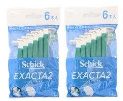 Schick EXACTA2 Disposable Fixed-Blade Razor, 6-Pack (2) žalia