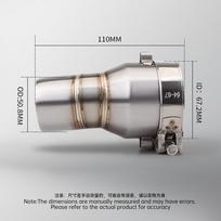 800X motociklo išmetimo sistemai, modifikuotai nerūdijančio plieno duslintuvu su DB žudiku, skirtas KOVE 800X/800X Rally TYPE-C gray