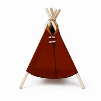 Cat Tent with Wooden Frame Washable Teepee for Living Room, Cats, Small Dogs kava