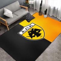 AEK FC Dual Eagles Glowing Area Rug, Non Slip Floor Mat, Football Club Print Carpet for Living Room Bedroom 70x100cm( 27x39in ) yellow