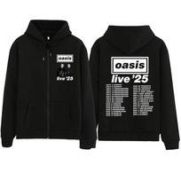 Oasis Live 25 Tour Užtraukiamas gobtuvas gerbėjams Gobtuvas Megztinis Unisex Y2k Užtraukiamas gobtuvas Harajuku M gray