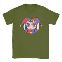 Vyriški The Amazing Digital Circus Marškinėliai Pomni Galva 100% Medvilnės Drabužiai Laisvalaikio Apvalia Kaklo Marškinėlis Originalus Marškinėlis 4XL gray