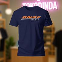 BNSF geležinkelio logotipas T-shirt Juokingas Pagaminta JAV S-5XL Unisex T-shirt L blue