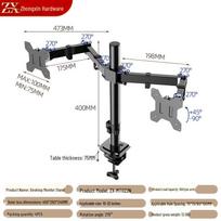 Dual LCD Display: Extendable, Retractable, Rotatable Laptop Stand with Dual Brackets gray