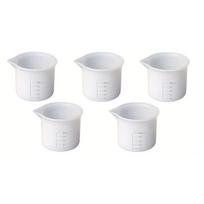 5Pcs Set 50ml Silicone Measuring Cup Tools Round Silicone Mold Clear Graduated Epoxy Split Cup DIY For Casting Resin Mold Art white