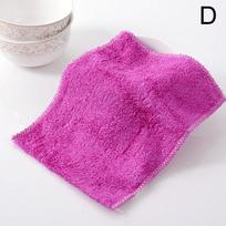 1PC Anti-grease Dish Cloth Double Thickness Bamboo Fiber Home Kitchen Cleaning Cloths Washing Towel S violetinė
