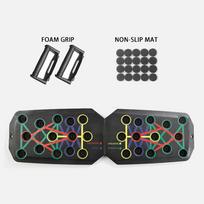 Portable Foldable Push-up Board Set With Handles Multifunctional Fitness Equipment For Chest Abdomen Arms Back Training black