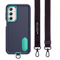 Neslystanti sportinė virvelė Karinio stiliaus telefono dėklas, skirtas Samsung Galaxy A17 5G A37 A27 A56 A36 A16 A15 A14 A54 A53 A13 Šarvuotas dangtelis Galaxy A37 tamsiai mėlyna spalva