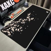 2026 Large Black Sakura Gaming Mouse Pad Kawaii Purple DeskMat Carpet Accessories Cherry Blossom Mousepad Computer Mat 30cmx60cm(11.8x23.6inch) gray