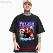 Tyler Joseph 90s Vintage T Shirt Josh Dun Clancy Album Vintage Stylish Fashion Breathable Graphic Designer Clothes 4XL black