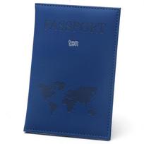 Cross-border Leather Airplane Passport Holder with English Map Design blue