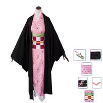 Anime Cosplay Kostuum Kimetsu No Yaiba Kamado Nezuko Roze Nep Nagel Kunstnagels Halloween Karakter Prop S black