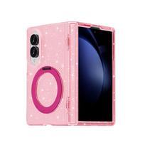 Fold8 360 Rotating Stand Holder for Magsafe Case for Samsung Galaxy Z Fold 8 Wide Fold8 Ulttra Magnet Transparent Glitter Cover Galaxy Z Fold 8Ultra pink