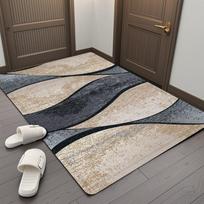 Modern Nordic Style Geometric Abstract Area Rug Living Room Bedroom Entryway Non-Slip Plush Loop Pile Carpet 40x120 cm black