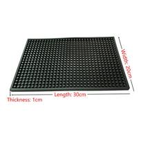 Baro kilimėlis Patvarus Neslystantis Vandeniui atsparus Guminis PVC Drenažinis kilimėlis Kavos baro prekystaliui Namų virtuvei Restoranui Kavinei Barui 25x25x1cm black
