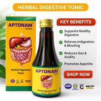 Aptonam Herbal Digestive Syrup | 200 ml | Helps with hyper acidity, loss of appetite, indigestion, constipation and Irritable bowel syndrome | Pa