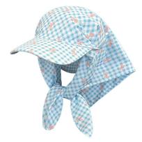 Plaid Scarf Peaked Cap Bow Strappy Bandana Cap Cycling Triangle Headscarf Hat  Spring mėlyna