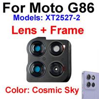 For Motorola Moto G86 G86 Power XT2527-2 XT2527-7 Rear Camera Glass Lens Cover Main Camera Lens Glass with Frame Replacement G86-Cosmic Sky