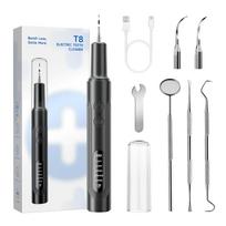 Pet Ultrasonic Dental Cleaner Dog Teeth Plaque Tartar & Stains Remover 5 Modes LED IPX6 Waterproof Dog Dental Cleaning Kit T8