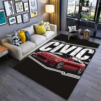 Red Civic Car Graphic Carpet suitable as a non-slip mat for the living room or bedroom sofa 40x60cm( 15x23in ) gray