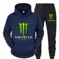 Energyclaw Men Hoodie & Jogger Set, Bold Claw Graphic with Wild Energy Inspired Text Art, Thick Fleece Sport Tracksuit for Outdoor Racing Trip M