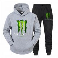 Energyclaw Men Hoodie & Jogger Set, Bold Claw Graphic with Wild Energy Inspired Text Art, Thick Fleece Sport Tracksuit for Outdoor Racing Trip 3XL