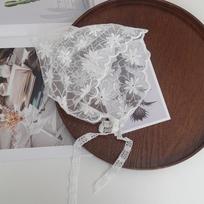 Lace Headscarf New Spring and Summer Fashion Small Fresh Silk Tied Hair Temperament Small Cute Japanese Band Fashion Trend 105-19cm white