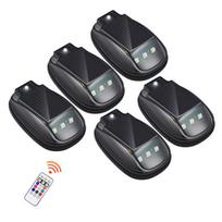 Yousheng Solar Roof Strobe Light with Remote Control Waterproof Wireless LED Warning Light Smart Sensor Warning Light for Trucks Cars Motorcycles E gray