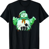 Ghostbusters Marshmallow Man Group Shot Silhouette T-Shirt XXXL juoda