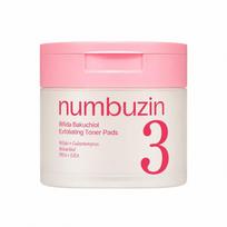 Numbuzin veido šveičiamieji padeliai No.3 Bifida Bakuchiol Exfoliating Toner Pads 70 vnt