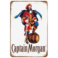 Captain Morgan alaus metalinės skardinės ženklai Sieninis plakatas Plokštelė Senovinis geležies tapybos dekoras garažui, kavinei, vyriškam kampeliui, klubui, barui 20x30cm brown
