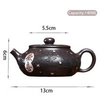 140ml Chinese Yixing Purple Clay Teapot Famous Handmade Flower and Bird Tea Pot Kettle Raw Ore Zisha Teaware Tea Ceremony Gifts gray