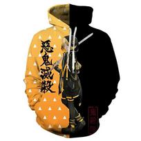 Demon Slayer Tanjirou Nezuko Kochou Shinobu Agatsuma Zenitsu Megztinis Cos Hoodie S orange