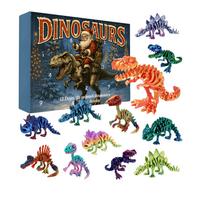 Dinozaurų Advento kalendorius Dinozaurų žaislų rinkinys Tinka vaikams nuo 3 metų Kūrybinis žaidimas 12 dienų Kalėdų atgalinio skaičiavimo žaidimas One Size black