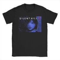 Printed Silent Hill F Beauty and Horror T-Shirt Men 100%Cotton Short Sleeve  O-neck Summer Clothes 4XL blue