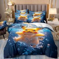 Pokemon Pikachu Bedding CollectionCartoon Anime Quilt Cover For Kids Boys Girls GiftBedding Cover And Pillowcase 7550Cm 135x200cm 2pcs white
