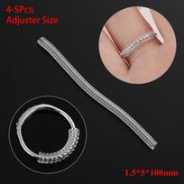 Transparent Spiral Invisible Ring Size Adjuster Resizing Tools Shell Hard Guard Tightener Reducer 4-5Pcs white