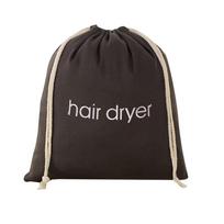 Portable Dustproof Hair Dryer Cloth Bag Large Capacity Drawstring Hairdryer Bag Canvas Hair Diffuser tamsiai pilka spalva