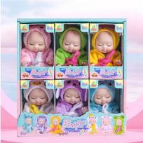 6/8Pcs Set Sleeping Mini Baby Dolls Reborn Lifelike Cute Adorable Dolls With Butterfly Crocodile Sunflower Outfits Playset Giftb black